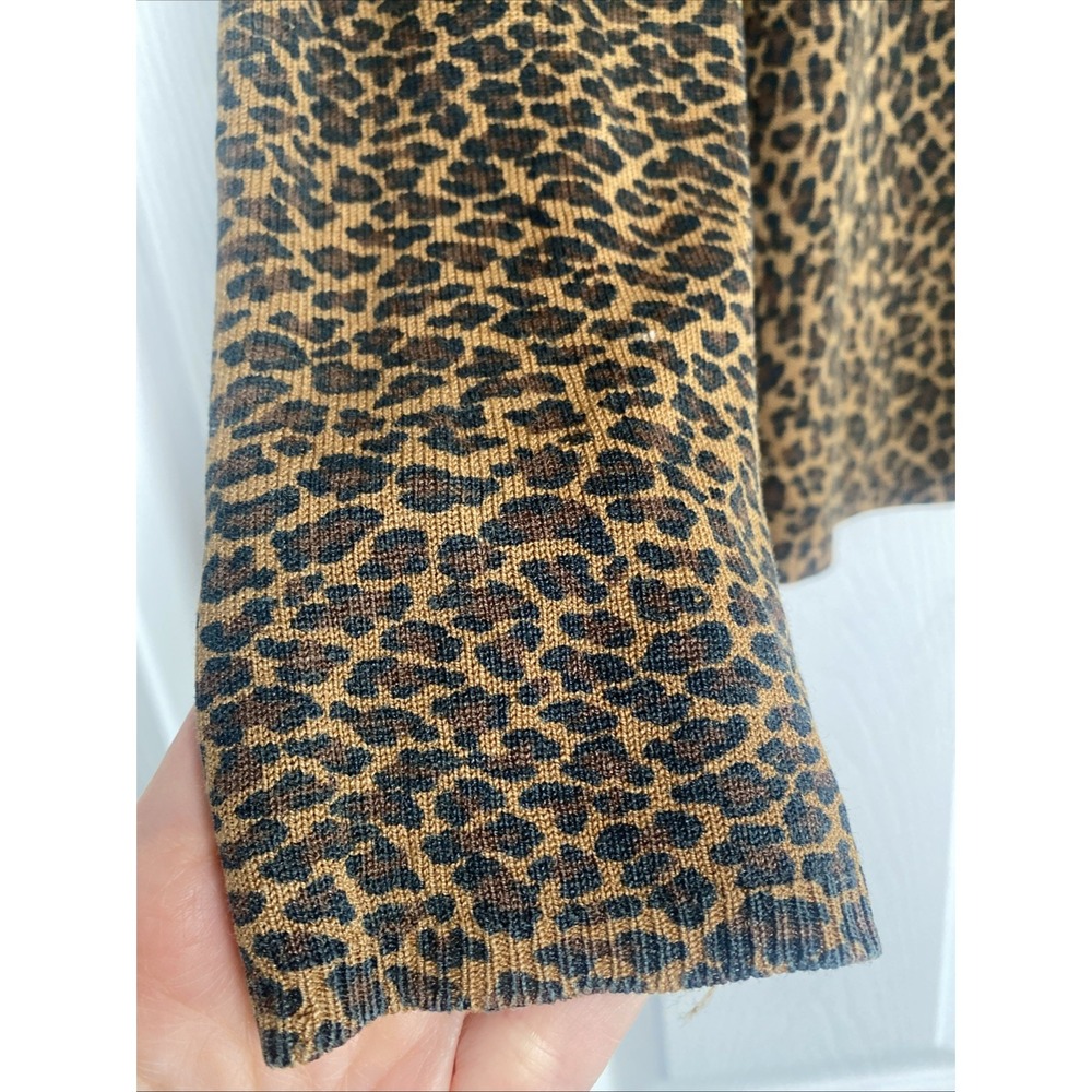 Nina Leonard Womens Medium Silk Knit Cheetah Pullover Sweater - Picture 2 of 5